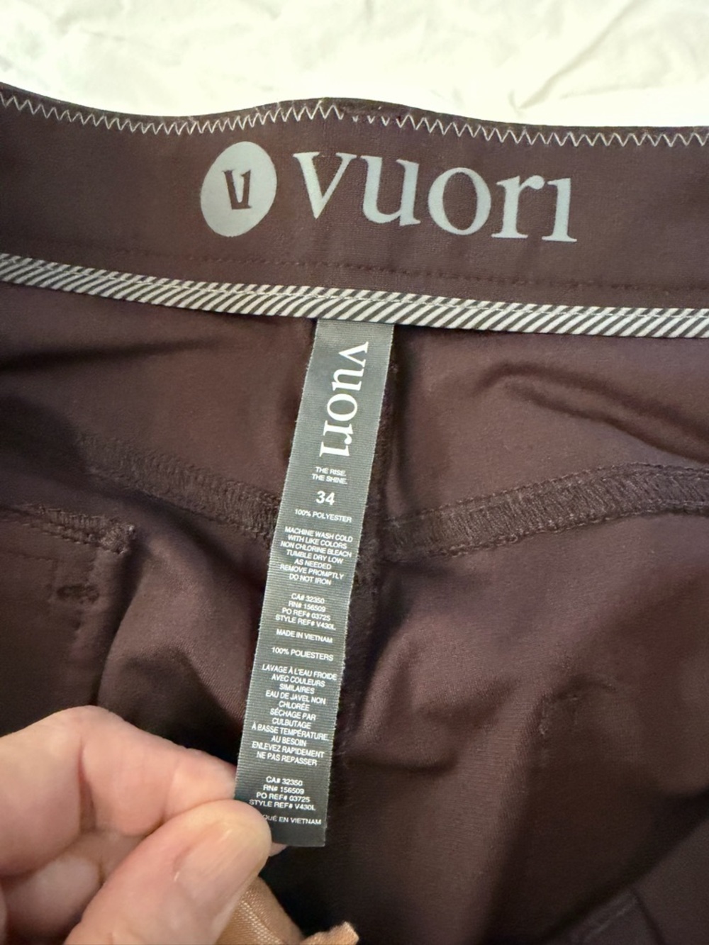 VUORI Men's Meta Athletic Slim Fit Pants Chestnut Eggplant 34 L LONG - Picture 6 of 15